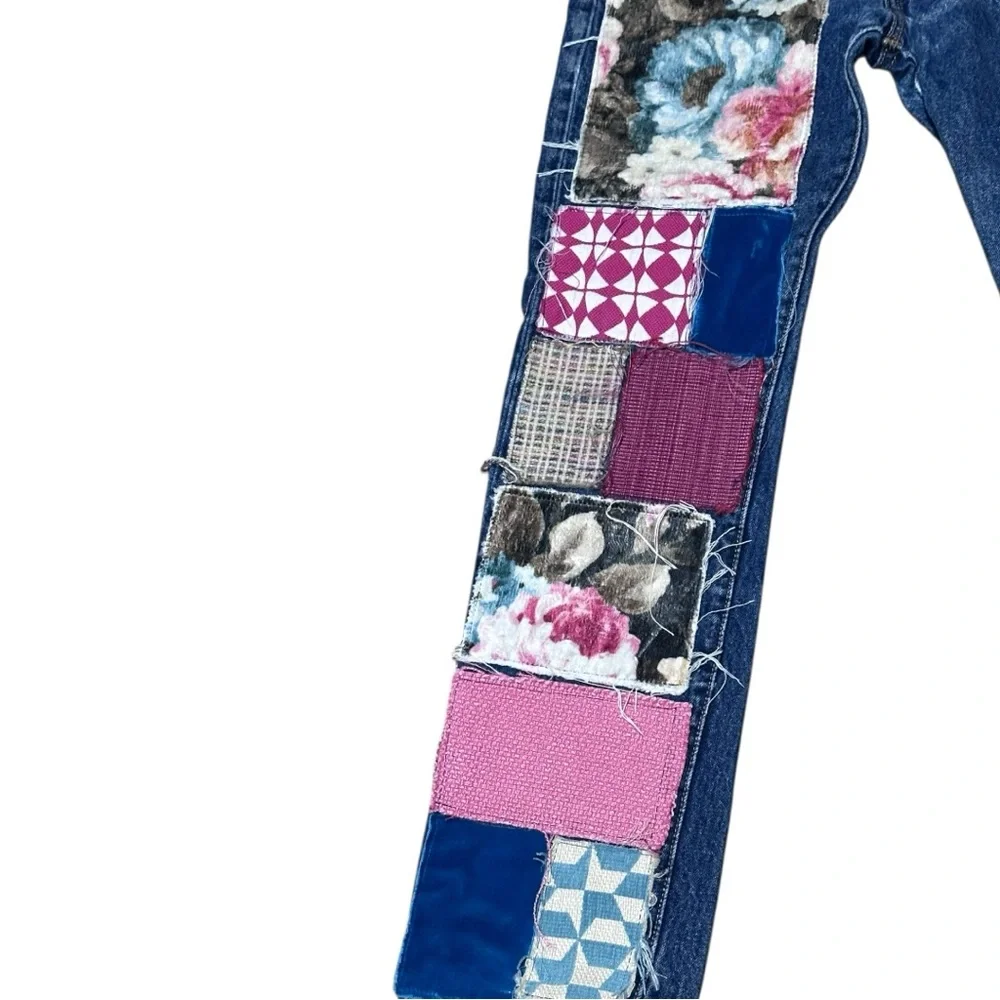 Levi's x Sausalito Blue Upcycled Patchwork 501 Denim Blue Jeans Size 29 x 30 - Picture 2 of 8